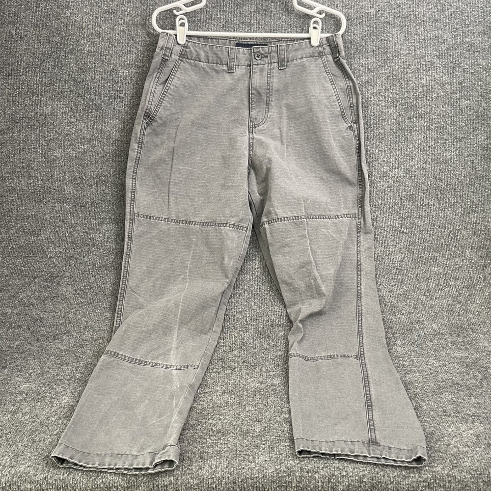 Abercrombie Fitch Canvas Pants Mens 30x30 Loose Fit Workwear Gray Double Knee